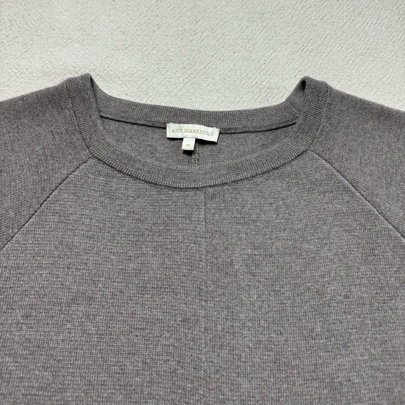 Ann Mashburn 100% Wool Taupe Beige Jersey Knit Mini Dress M - Picture 4 of 8